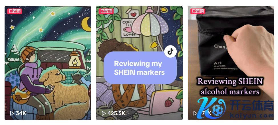 （番邦好意思术博主屡次测评SHEIN平台上的马克笔）